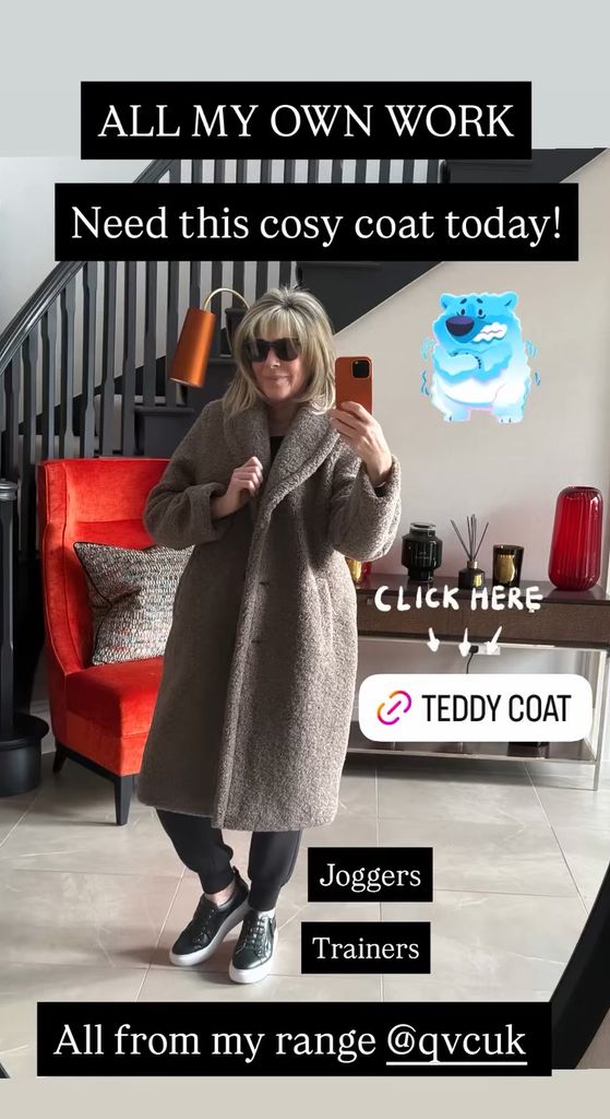 Ruth wearing teddy coat