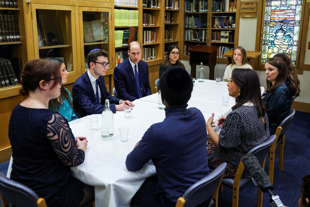 Prince William speaking with young people at Western Marble Arch Synagogue