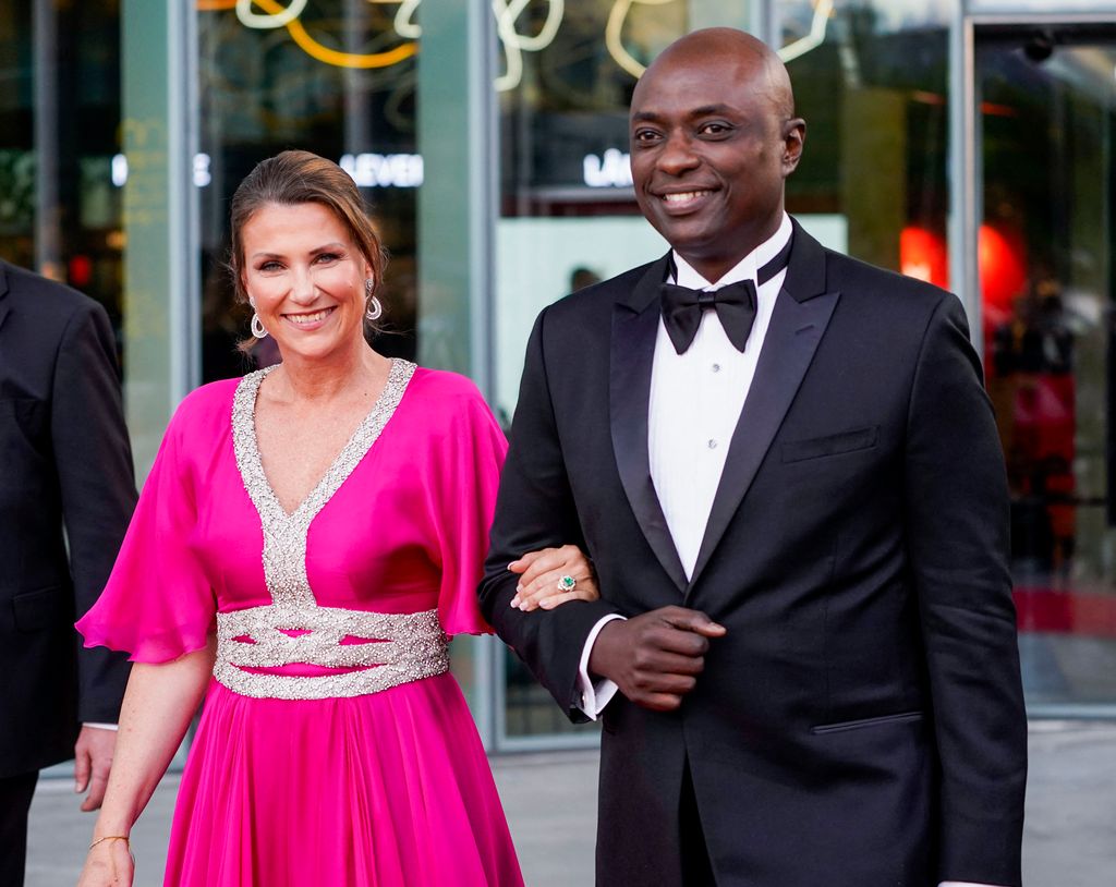 Princess Martha Louise and Durek Verrett after the government ceremony to mark Princess Ingrid Alexandra's official day