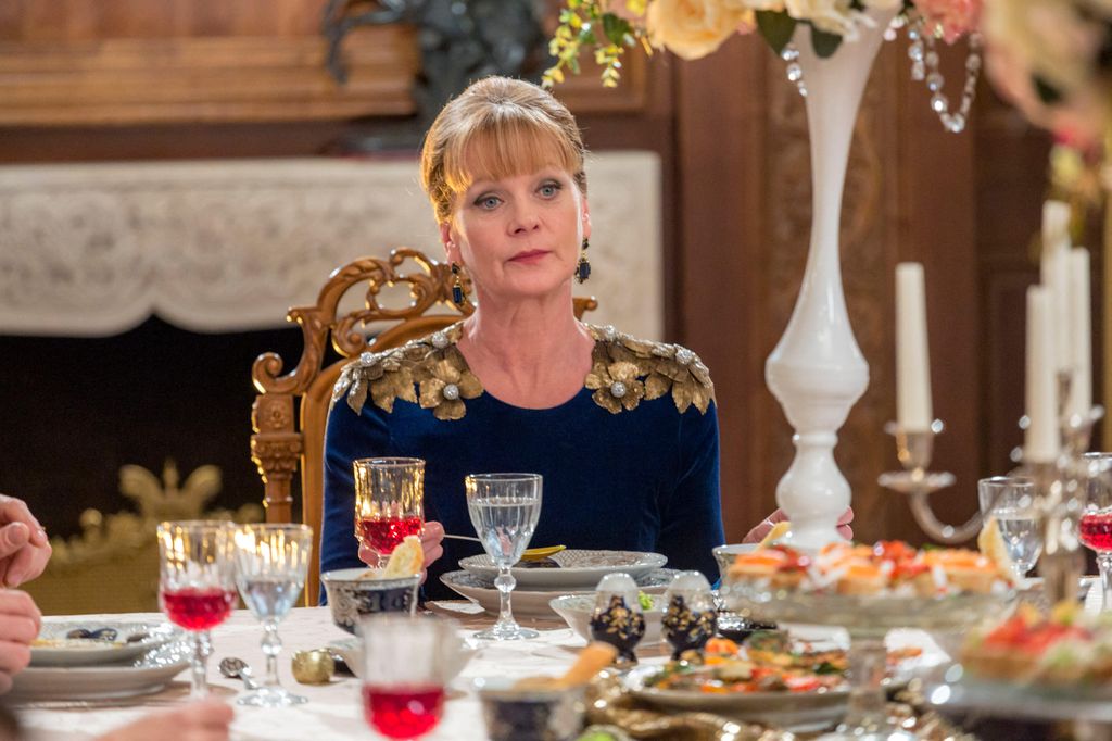 close-up of woman at banquet