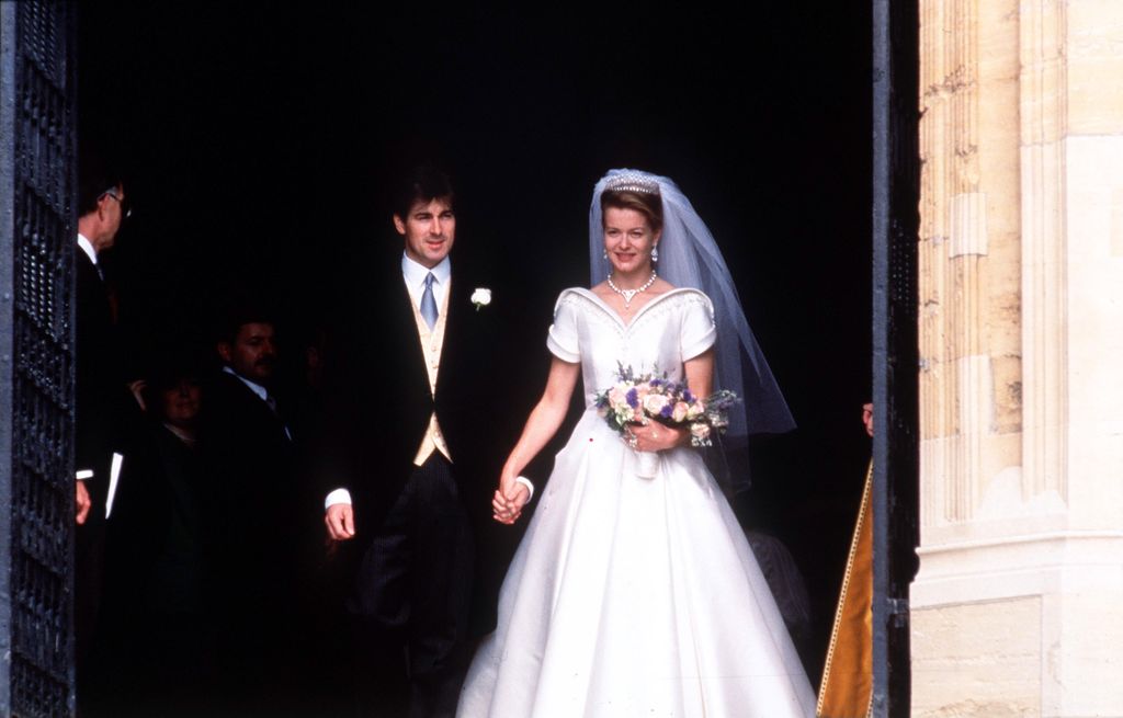 Timothy Taylor and Lady Helen Taylor leaving St George's Chapel following their wedding