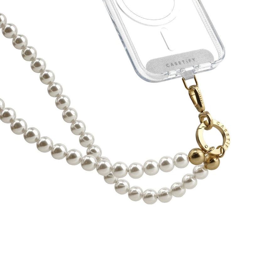 Pearl and Gold Crossbody Phone Strap - Casetify