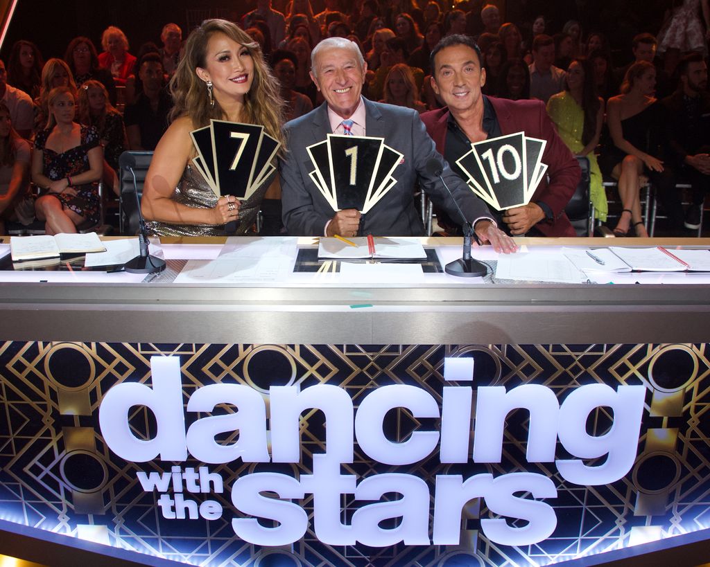 Carrie Ann Inaba and Len Goodman with Bruno Tonioli