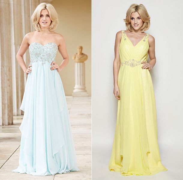 Pastel coloured wedding dresses