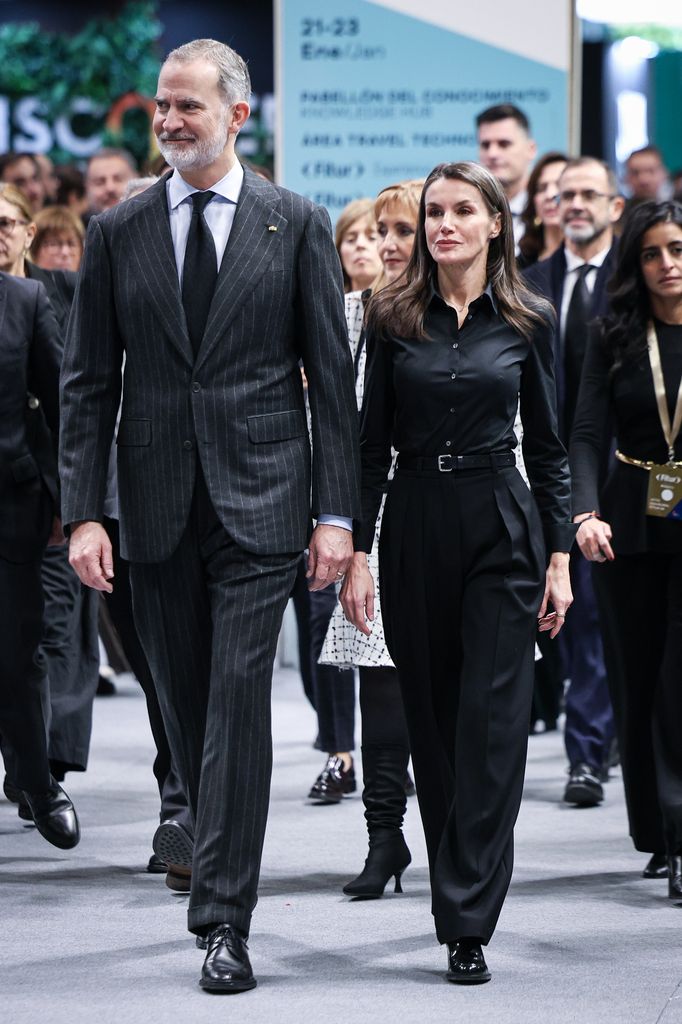 Queen Letizia of Spain and King Felipe VI of Spain attend the official opening of the 46th International Tourism Trade Fair (FITUR) in Madrid