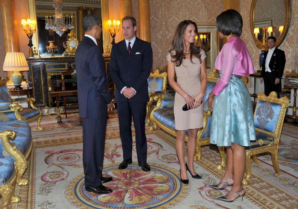 Barack Obama and Michelle Obama meet Prince William and Kate Middleton