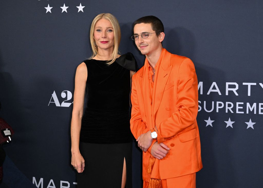 US actress Gwyneth Paltrow and US-French actor Timothee Chalamet attend the NY premiere of "Marty Supreme" in New York on December 16, 2025.