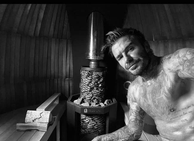 david beckham sauna