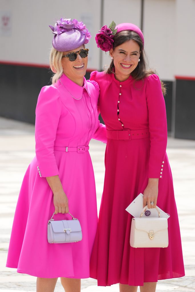 Zara Tindall and with Sophie Winkleman who was wearing Princess Beatrice's dress in pink