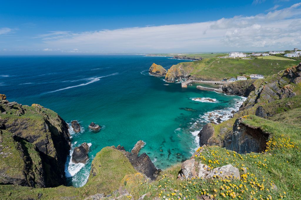 Mullion Cove and Bay in Cornwall UK
