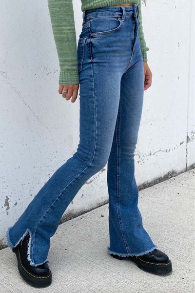 subdued split jeans