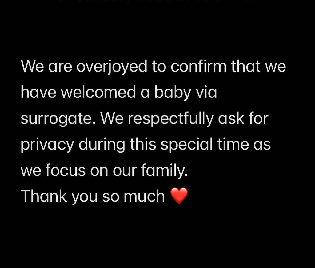 Priyanka Chopra and Nick Jonas confirm birth of baby in message on Instagram