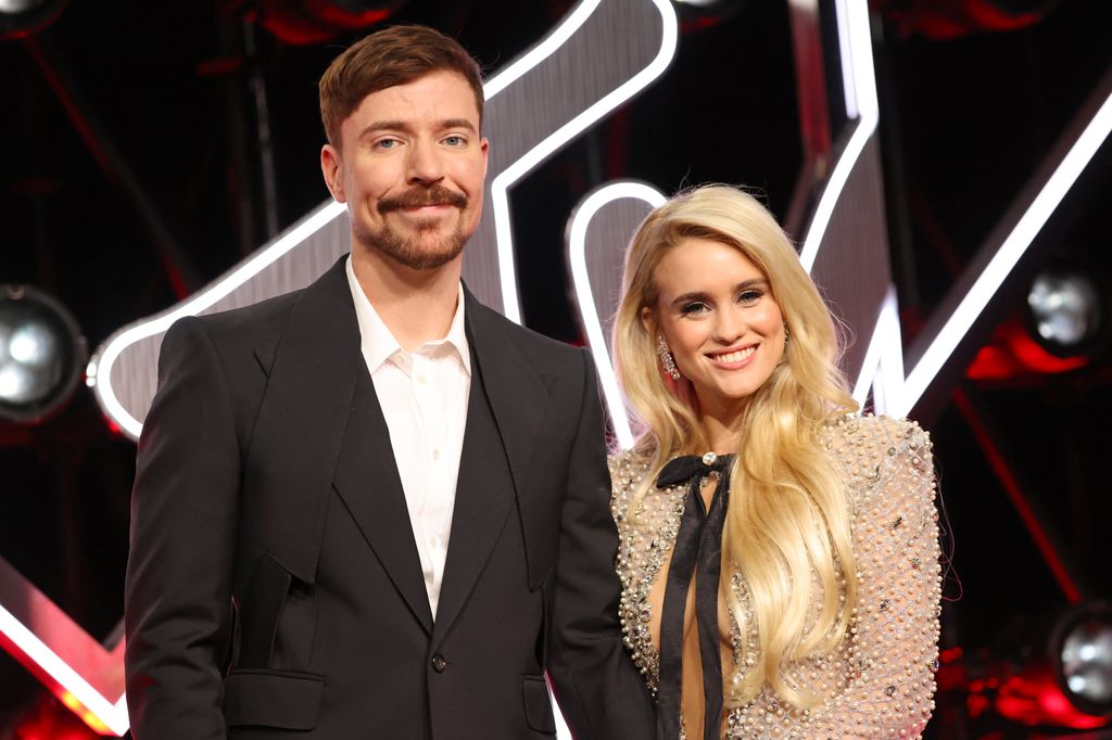 MrBeast and his girlfriend Thea Booysen attend the 2025 MTV Video Music Awards