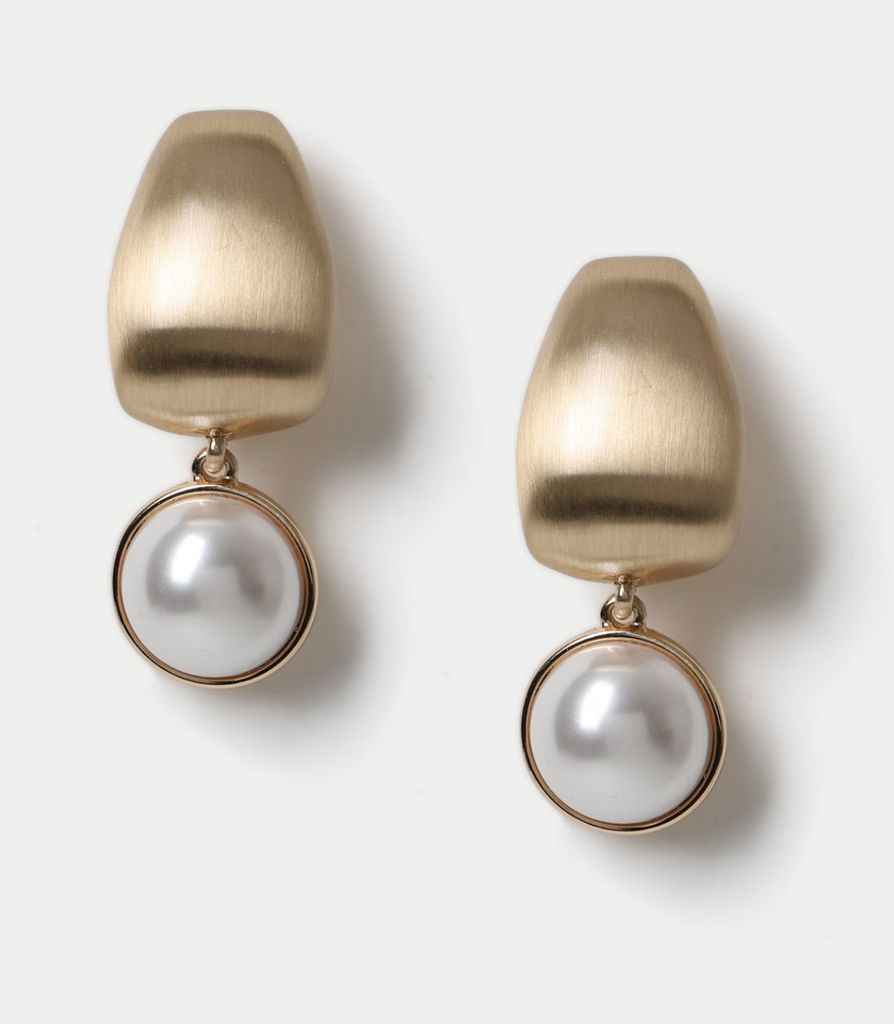 M&S Brushed Pearl Drop Earrings