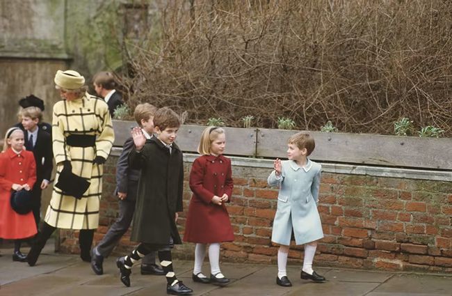 Prince William waves on Christmas Day in Windsor in 1987