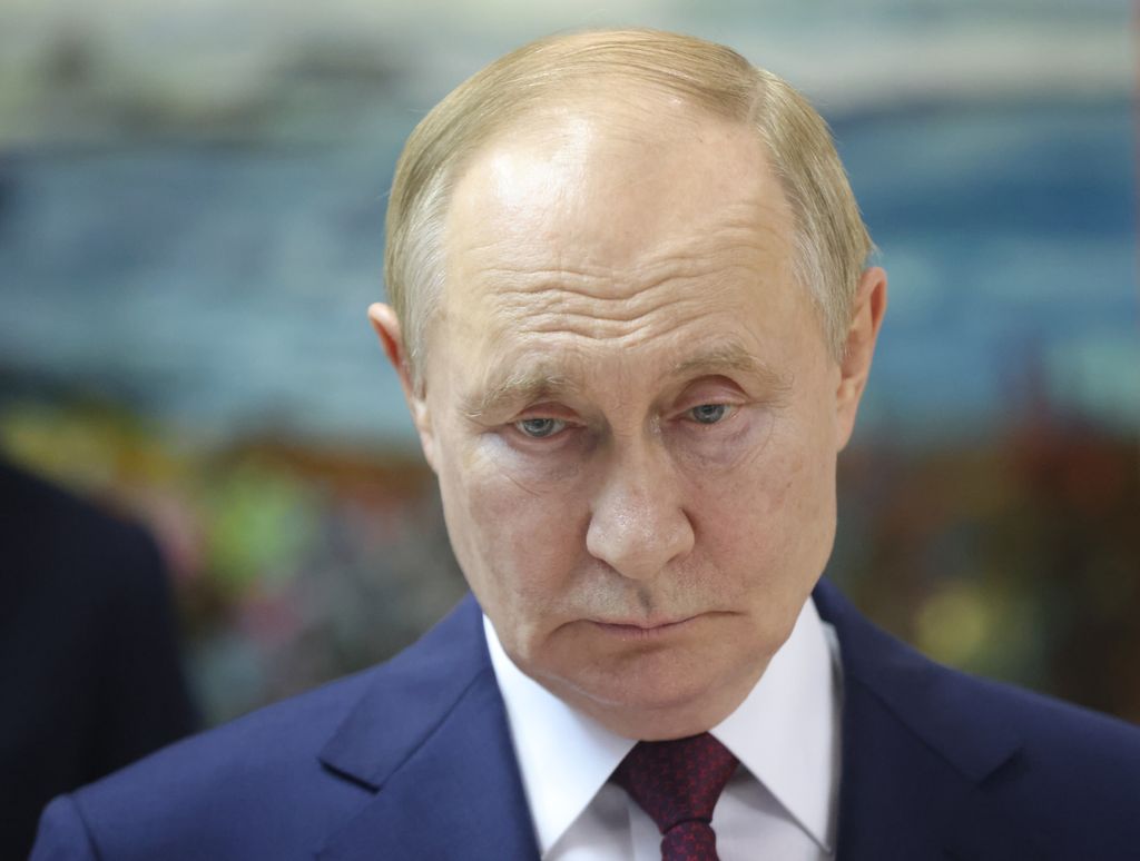 Vladimir Putin looking grumpy