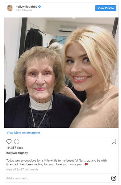 holly willoughby with grandmother