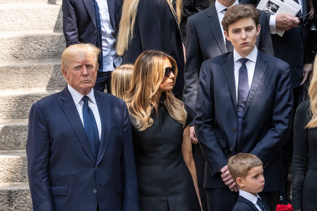 Donald Trump with wife Melania Trump and son Barron Trump