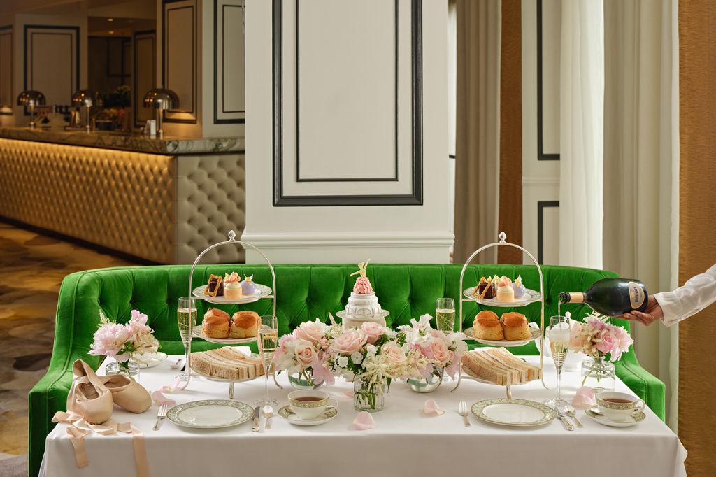 champagne afternoon tea spread