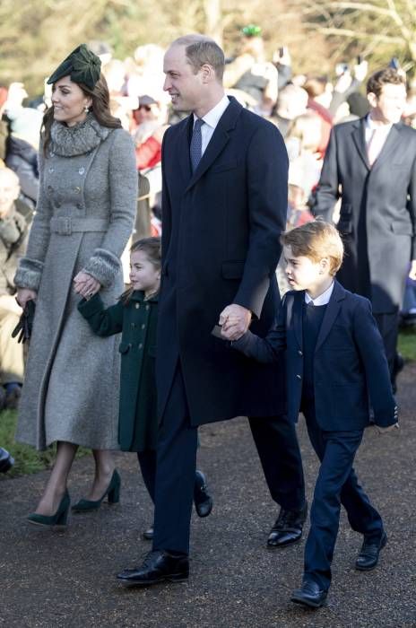 Kate Middleton, Prince William, Prince George and Princess Charlotte on Christmas Day 2019