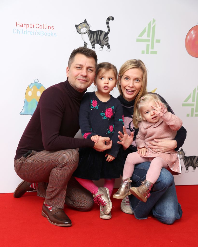 family of four on red carpet 