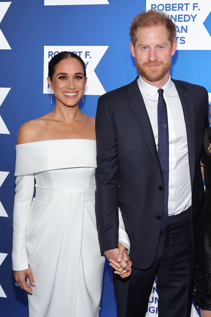 Meghan donned an off the shoulder white dress