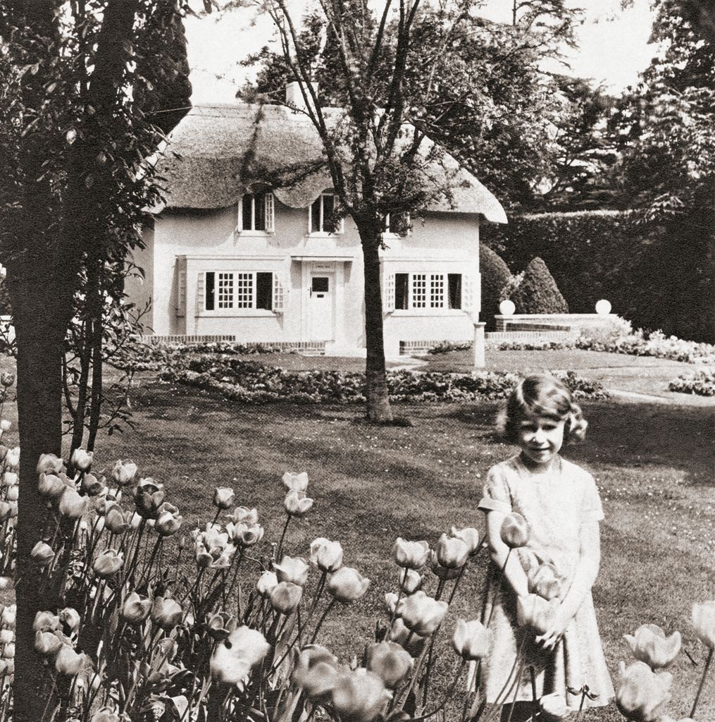 Princess Elizabeth at Y Bwthyn Bach or The Little House, situated in the garden of the Royal Lodge