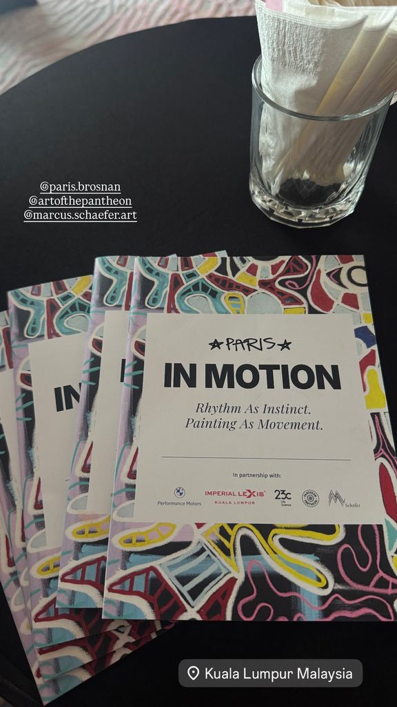 Photo of flyers from Paris Brosan's art exhibtion