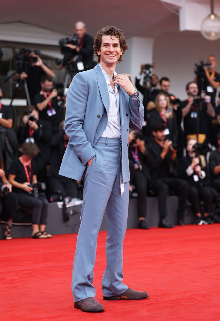 Andrew Garfield attends the "After The Hunt" red carpet during The 82nd Venice International Film Festival at Sala Grande on August 29, 2025 in Venice, Italy