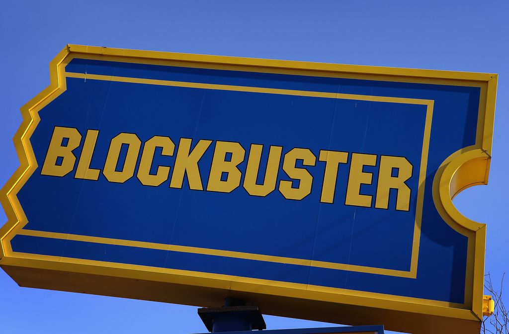 Grand panneau Blockbuster.