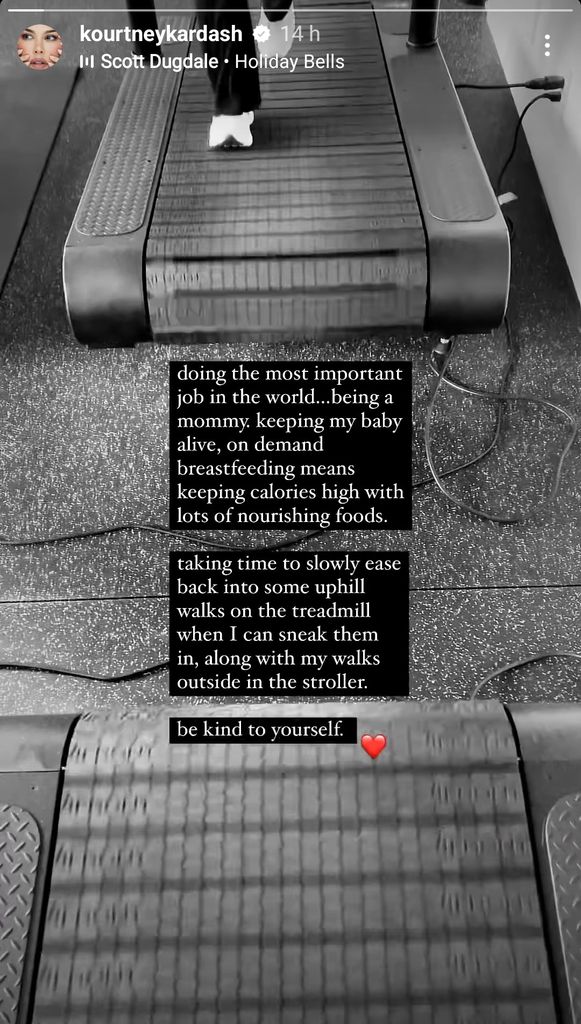 Kourtney Kardashian shares postpartum workout as she calls being a mom