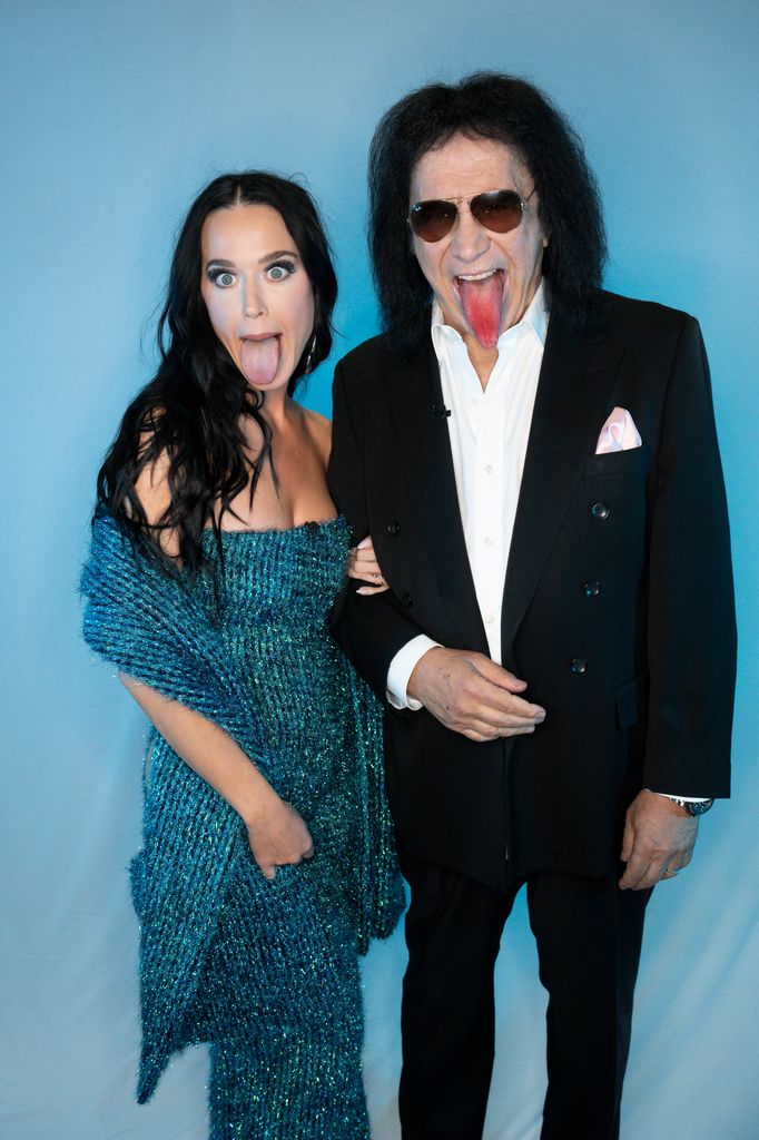Katy Perry with Gene Simmons ahead of appearing on American Idol