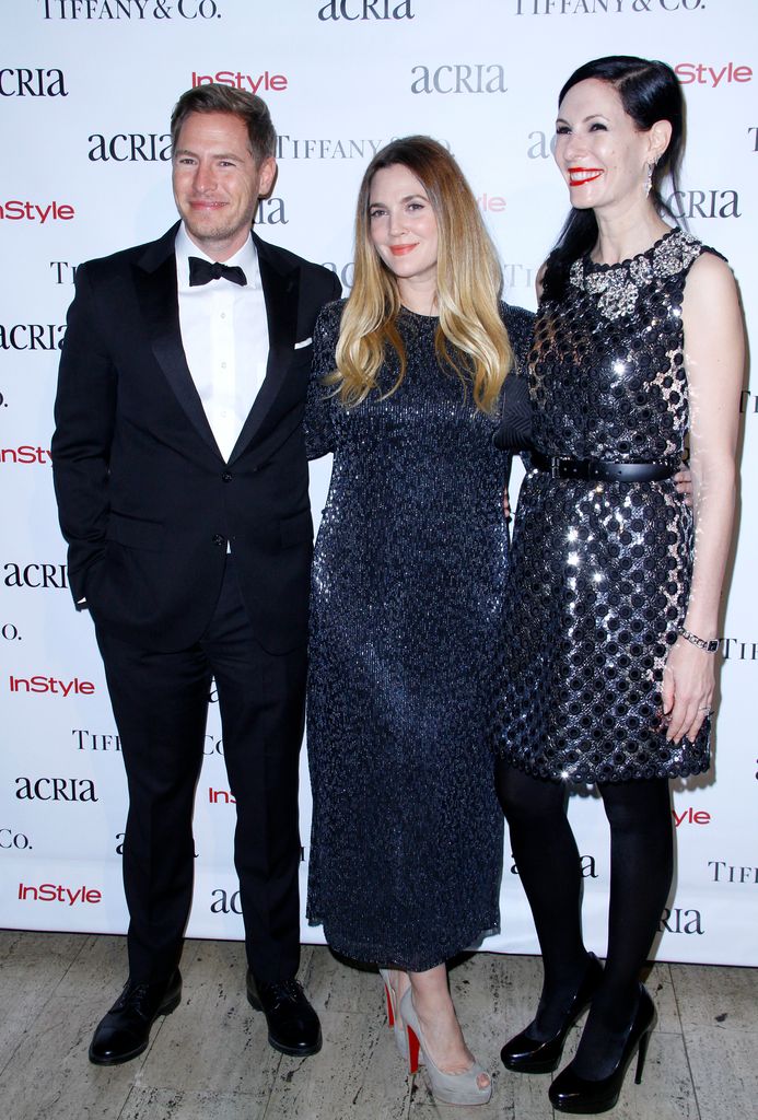 Will Kopelman, Drew Barrymore and Jill Kargman attends the ACRIA's 20th Anniversary Holiday Dinner at The Cunard Building on December 10, 2015 in New York City