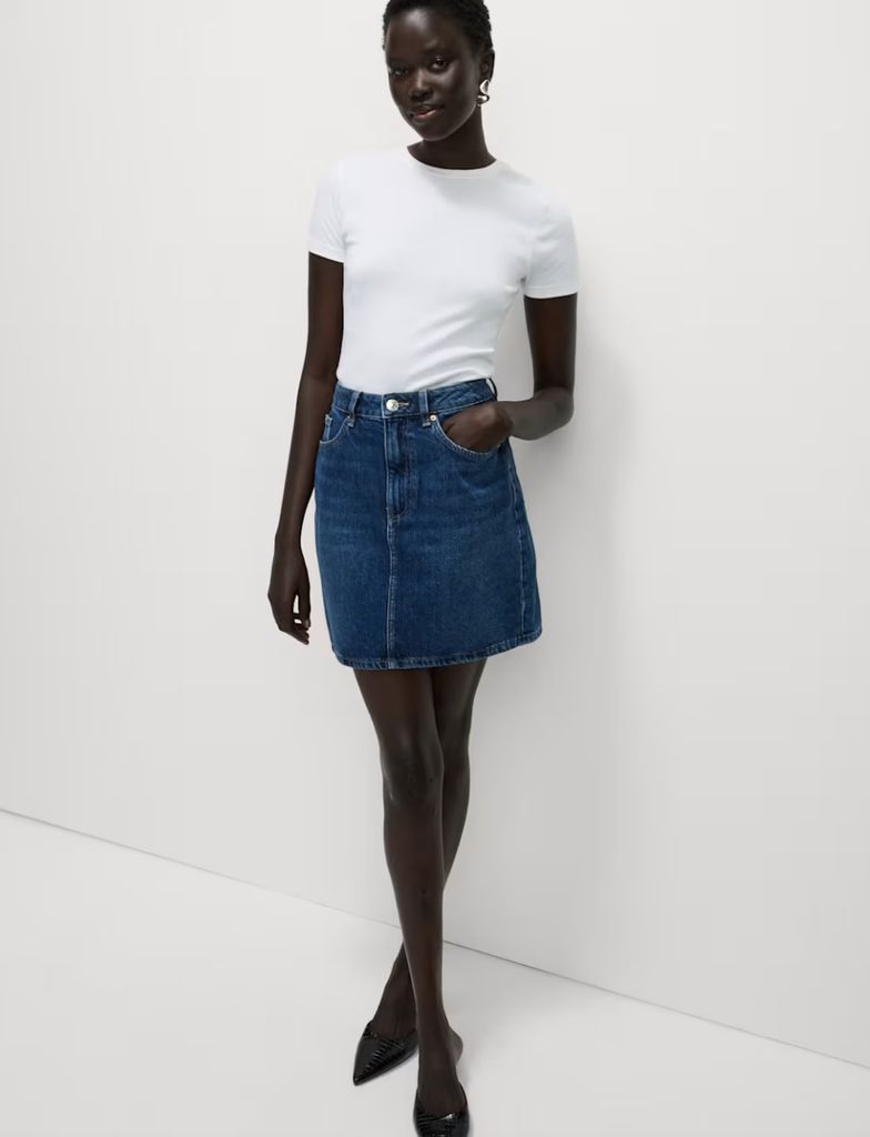 M&S mini denim skirt