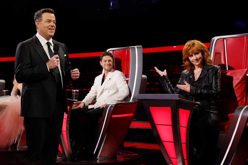 Carson Daly, Niall Horan, Reba McEntire on season 24 of The Voice
