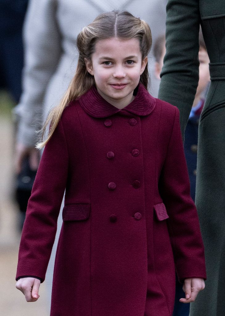 Princess Charlotte in a red coat