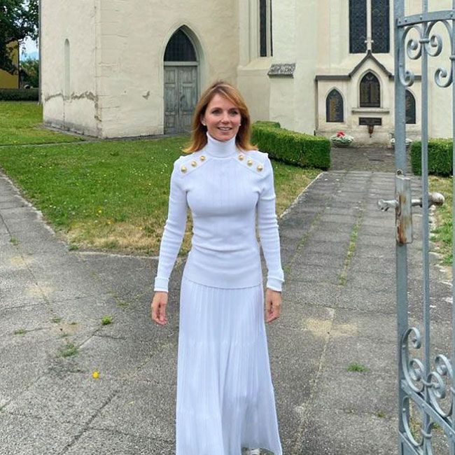 geri horner all white outfit