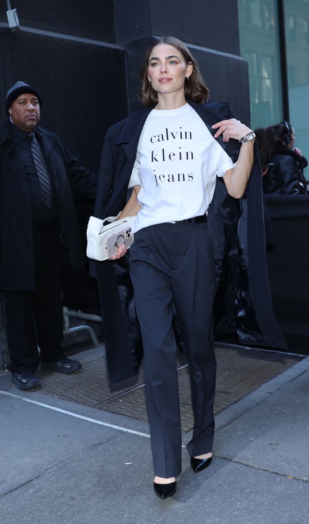 Bambi Northwood Blyth is seen at Calvin Kein Show on February 7, 2025 in New York City