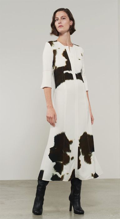 victoria beckham cow print dress