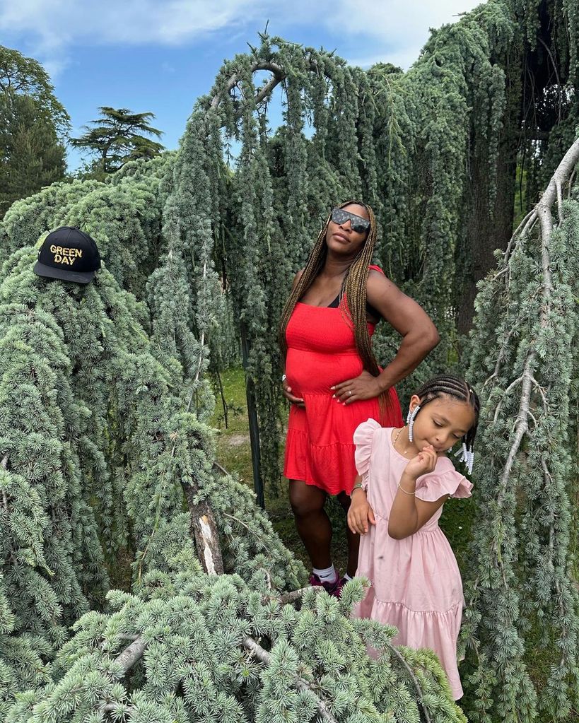Serena Williams shares new photos of her baby bump while out in Paris with daughter Olympia Ohanian