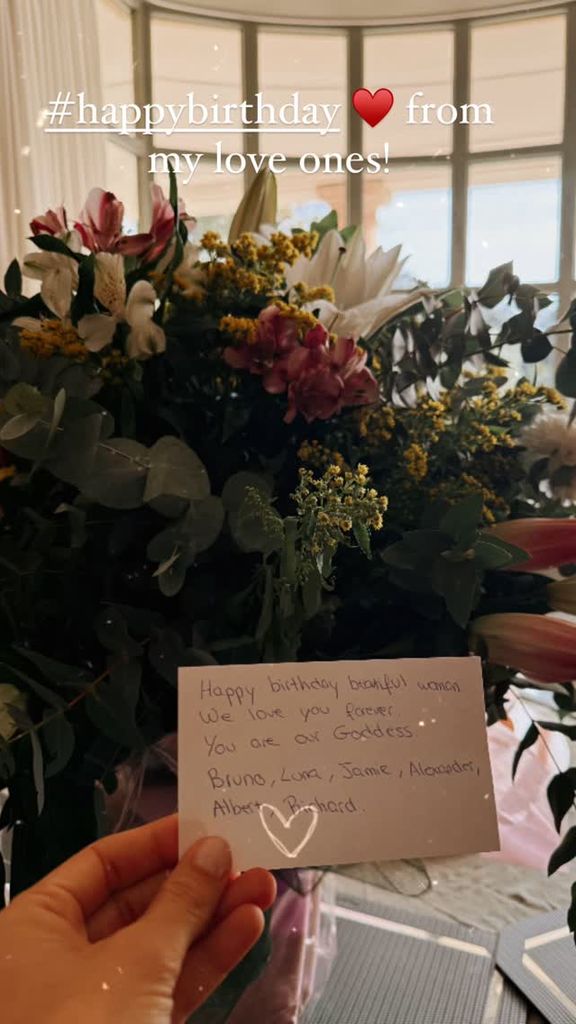 Alejandra Silva shares a photo of the bouquet of flowers gifted for her birthday, shared on Instagram Stories