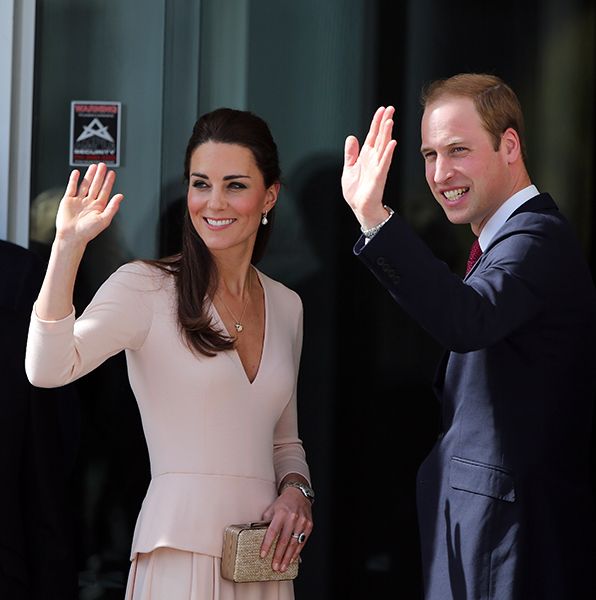 prince william and kate middleton waving on tour