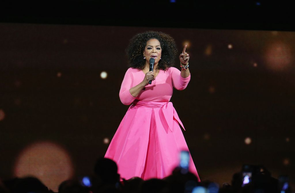 Oprah onstage during her 'An Evening With Oprah' tour in 2015 in Sydney, Australia