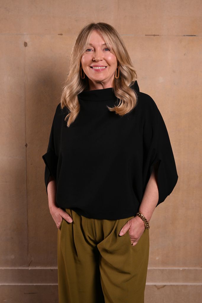 Kirsty Young in a smart black top