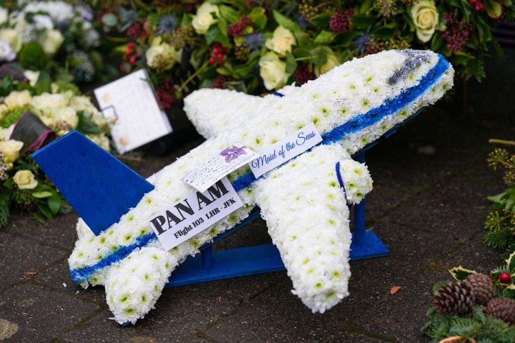 lowers and messages of remembrance laid on the 34th anniversay of the Lockerbie air disaster at the Garden of Remembrance at Dryfesdale Cemetery in Lockerbie, Scotland. 