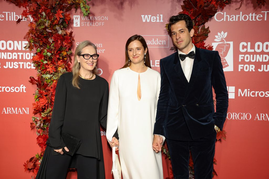 Meryl Streep, Grace Gummer and Mark Ronson attend the Clooney Foundation For Justice Inaugural Albie Awards at New York Public Library on September 29, 2022 in New York City