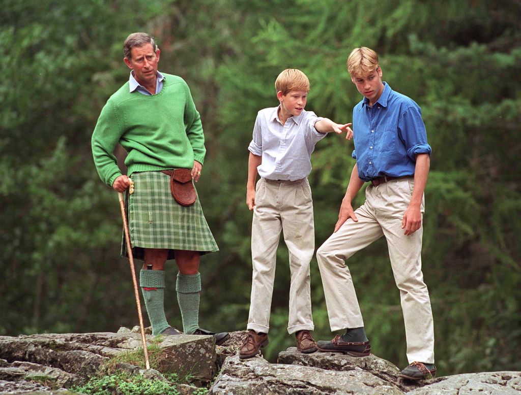 King Charles, Prince William and Prince Harry out hiking in Scotland