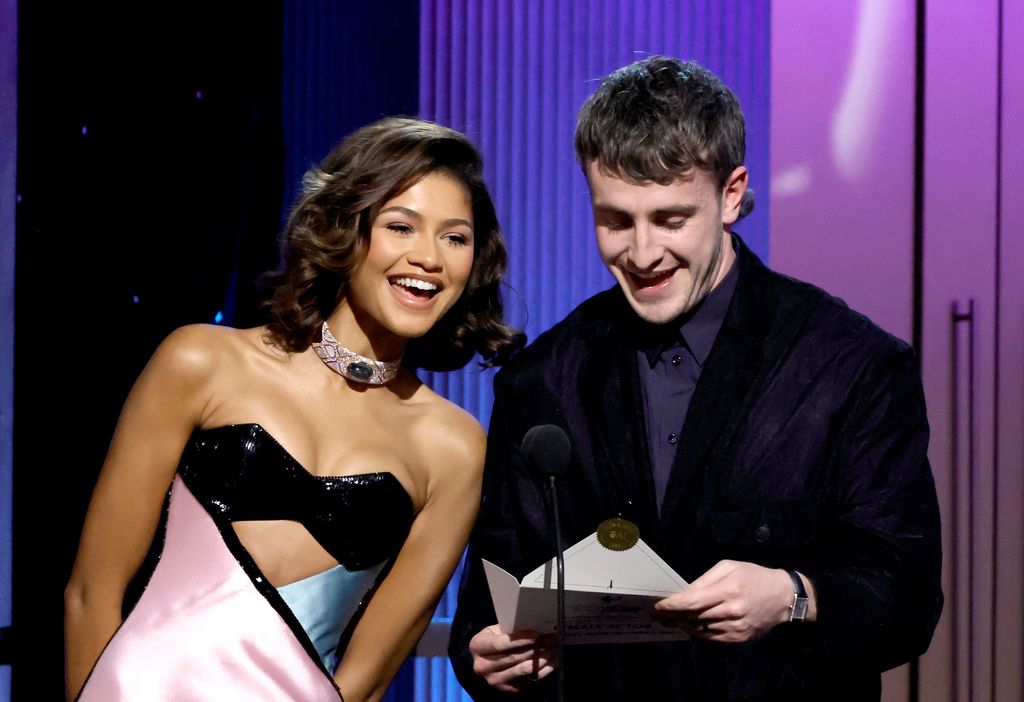 Zendaya and Paul Mescal speak onstage during the 29th Annual Screen Actors Guild Awards at Fairmont Century Plaza on February 26, 2023 in Los Angeles, California