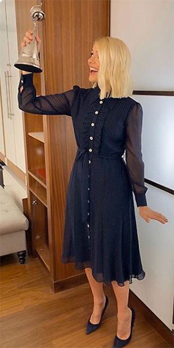 holly willougby instagram navy blue dress
