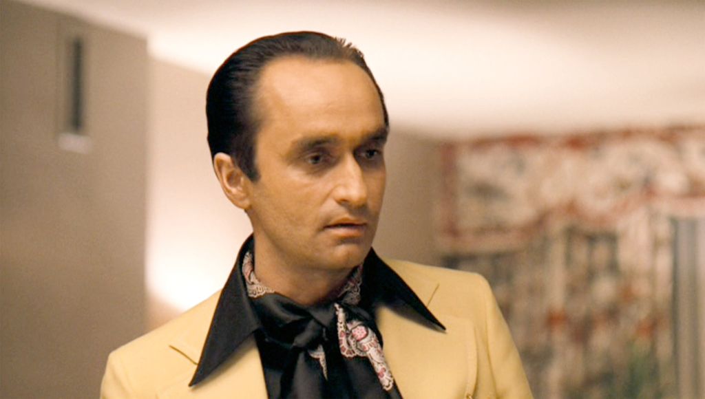 John Cazale as Fredo Corleone in 'The Godfather, ' the movie based on the novel by Mario Puzo and directed by Francis Ford Coppola. This scene takes place inside a Flamingo Hotel suite, Las Vegas, NV. Initial theatrical release on March 15, 1972. Screen capture. Paramount Pictures.